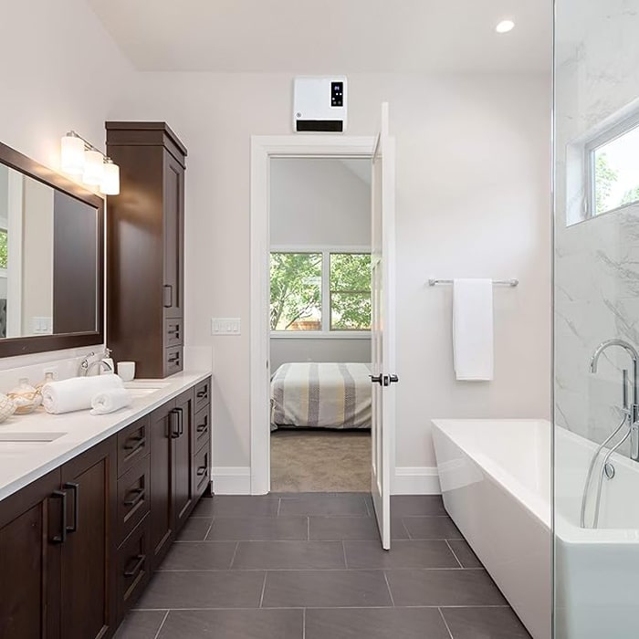 Тепловентилятор, EUROLAMP, 2000 Вт, 220 - 240 В, Белый, 25 м2, На стене, Использования в помещениях, Управление с пульт ДУ,сенсорное, 2, Да