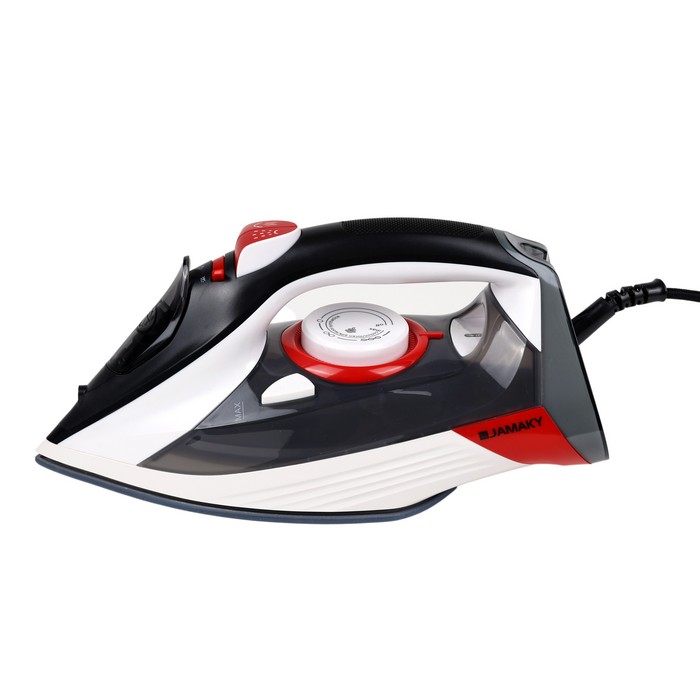Fier de calcat, JAMAKY, Ceramica, 3000 W, 220-240V, Gri/Rosu