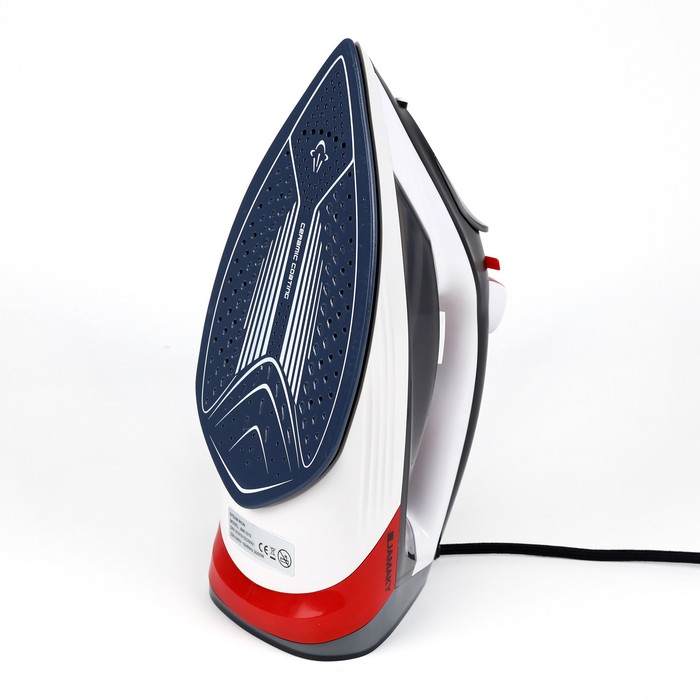 Fier de calcat, JAMAKY, Ceramica, 3000 W, 220-240V, Gri/Rosu