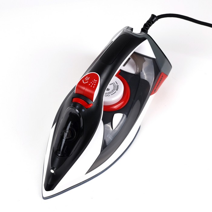 Fier de calcat, JAMAKY, Ceramica, 3000 W, 220-240V, Gri/Rosu