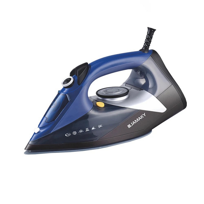 Fier de calcat, JAMAKY, Ceramica, 3000 W, 220-240V, Albastru