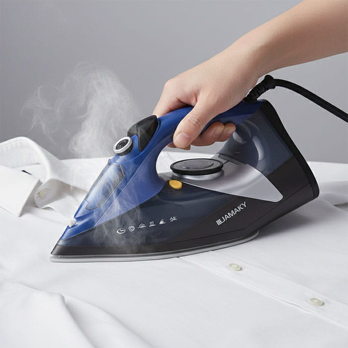 Fier de calcat, JAMAKY, Ceramica, 3000 W, 220-240V, Albastru