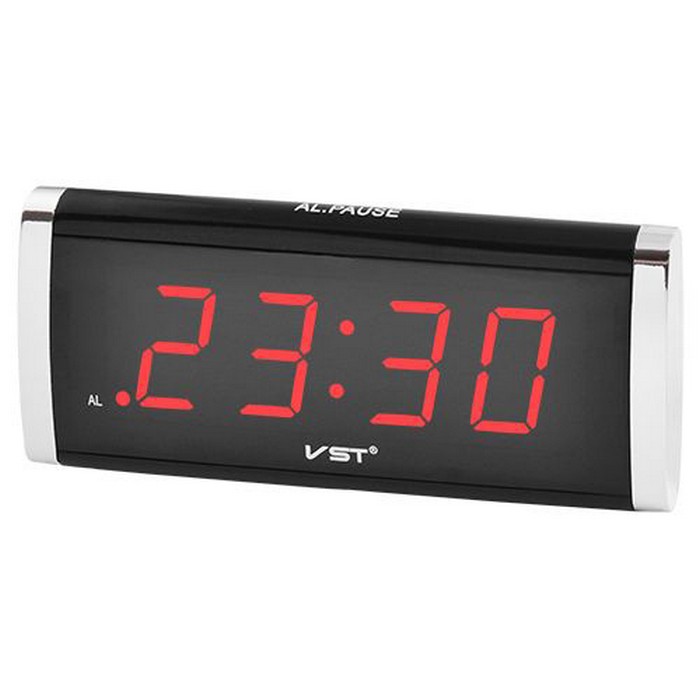 Digital clock, GS, Plastic, Black, 220-240V