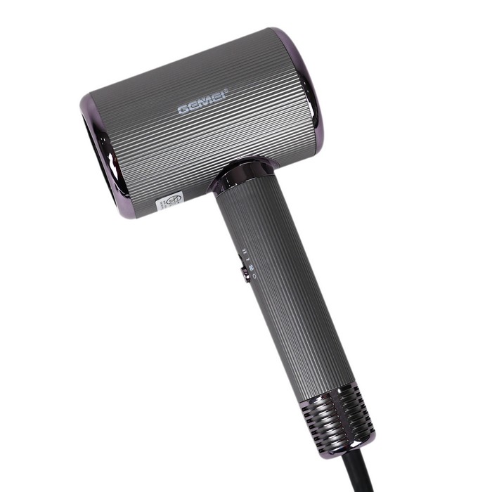 Hair dryer, GEMEI, Plastic, Black, 1600 W, Network