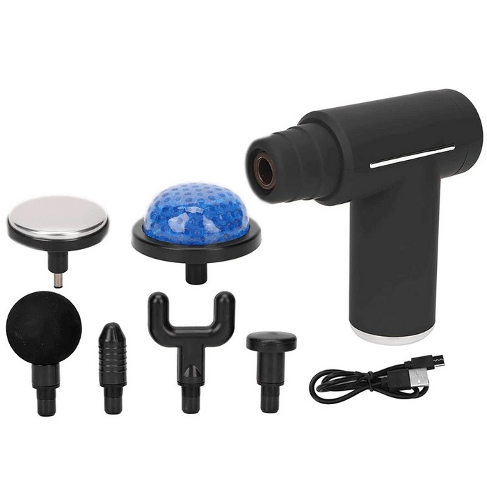 Masajor, GS, Plastic, Activarea circulatiei sanguine, Negru, 6 trepte, 6 capete de masaj, Electric