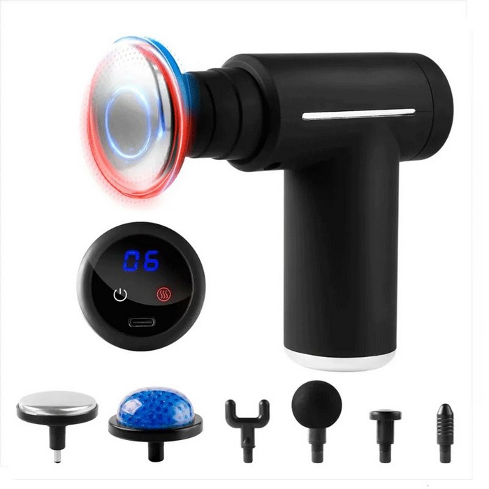 Masajor, GS, Plastic, Activarea circulatiei sanguine, Negru, 6 trepte, 6 capete de masaj, Electric