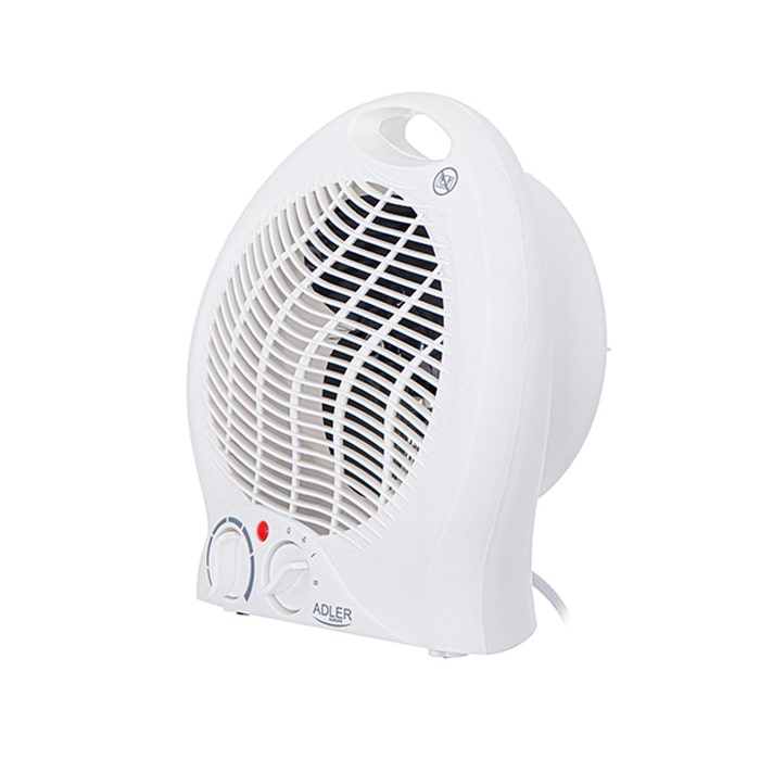 Aeroterma, ADLER, 255x225x130 mm, 2, 1000 W/2000W, Încălzire, ventilație, Plastic, Alb, 20 m2, Pe podea, Da, Da, Da