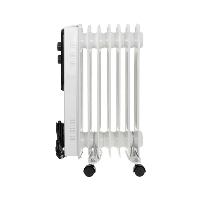 Масляный радиатор, ADLER, 550x335x240 мм, 1500 Вт, 220 - 240 В, Металл, Белый, 15 м2, Напольный, 7 секций, Длина шнура питания: 1,48 м, 3 уровня мощно
