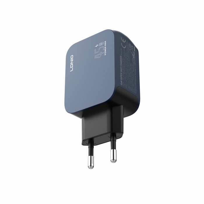 Wall charger, LDNIO, GaN, 45W, USB-C, Plastic, Black