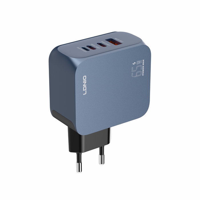 Wall charger, LDNIO, GaN, 65w, USB-C, Plastic, Black