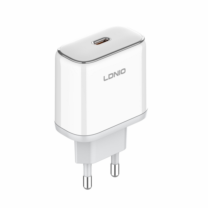 Wall charger, LDNIO, USB-C, GaN, 45W, Plastic, White