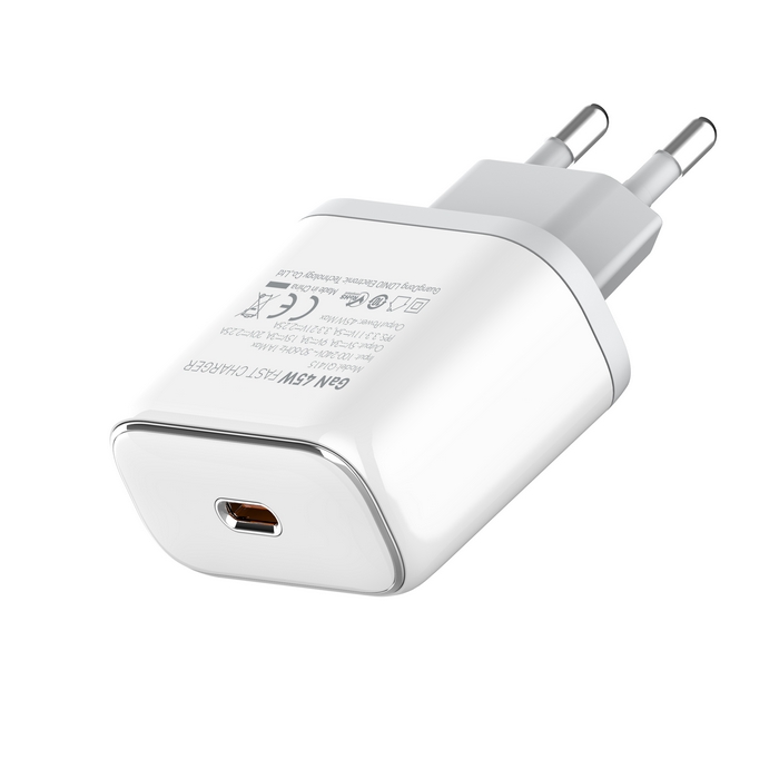 Wall charger, LDNIO, USB-C, GaN, 45W, Plastic, White