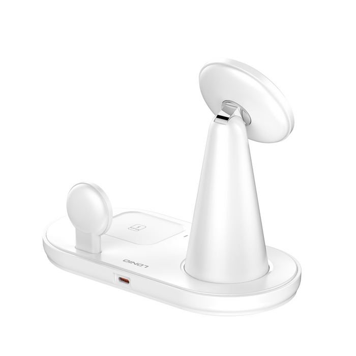 Charger, LDNIO, Wireless, USB-C, 25.5w, Plastic, White, 5 IN 1