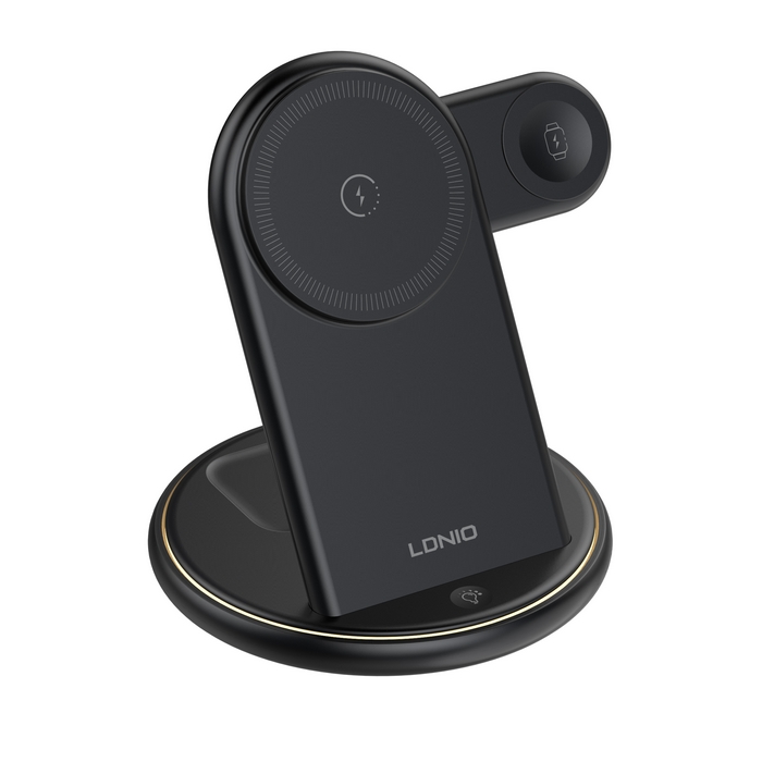 Charger, LDNIO, Wireless, USB-C, 25.5w, 5 IN 1, Plastic, Black