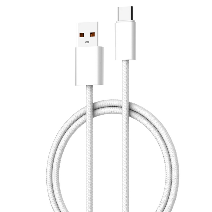 Usb cable, LDNIO, USB-A to USB-C, 1m, 25w, Braided wire, White