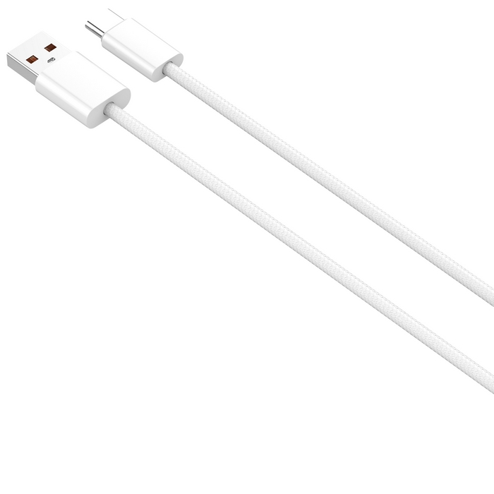 Usb cable, LDNIO, USB-A to USB-C, 1m, 25w, Braided wire, White