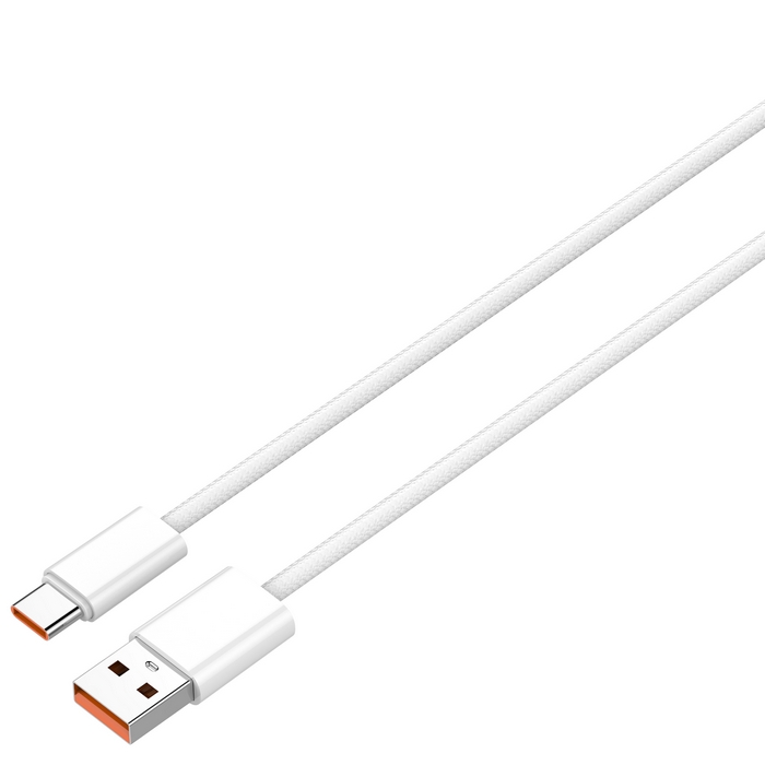 Usb cable, LDNIO, USB-A to USB-C, 1m, 25w, Braided wire, White