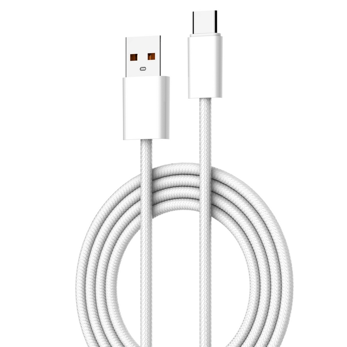 Usb cable, LDNIO, USB-A to USB-C, 2m, 25w, Braided wire, White