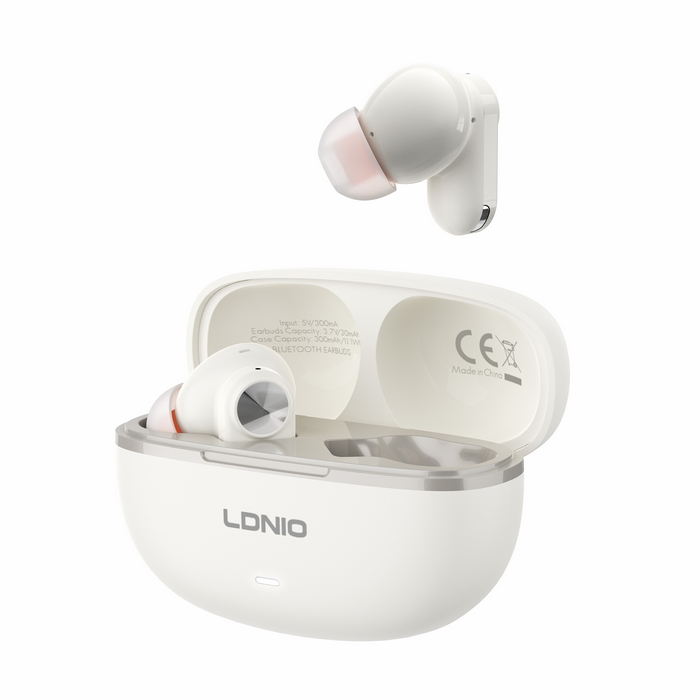 Tws earphones, LDNIO, Wireless, BT 5.4, 50Hz~10KHz, White, ≤10M