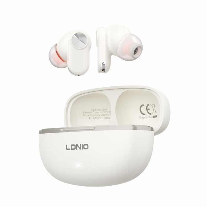Tws earphones, LDNIO, Wireless, BT 5.4, 50Hz~10KHz, White, ≤10M