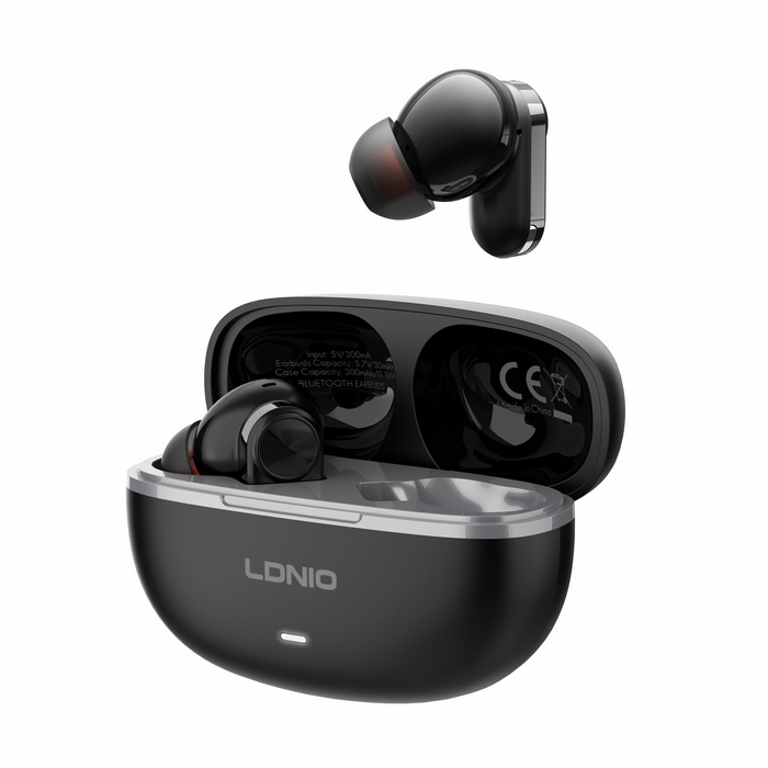 Tws earphones, LDNIO, Wireless, BT 5.4, 50Hz~10KHz, Black, ≤10M