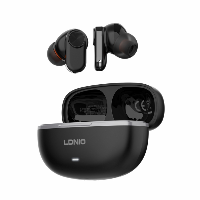 Tws earphones, LDNIO, Wireless, BT 5.4, 50Hz~10KHz, Black, ≤10M