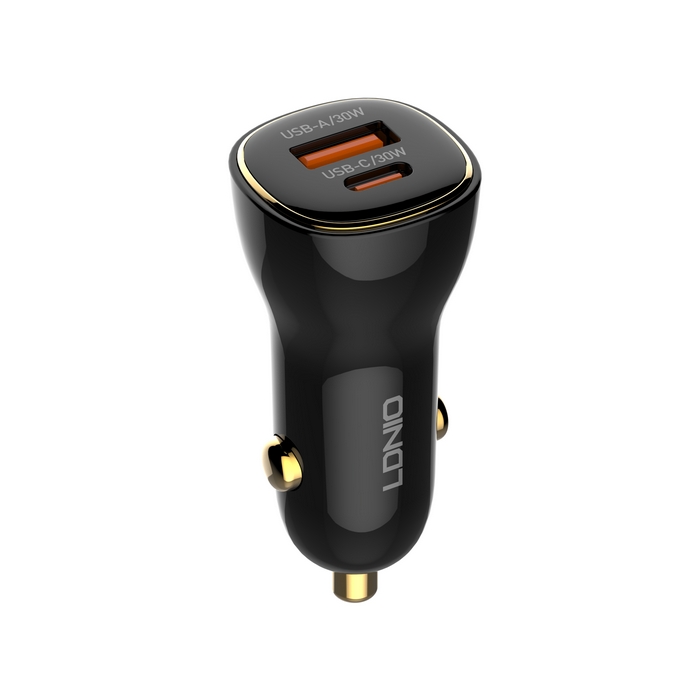 Incarcator auto, LDNIO, USB-C, 60w, USB-C, Plastic, Negru