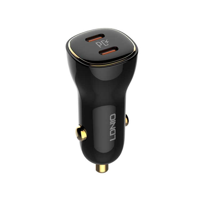 Incarcator auto, LDNIO, USB-C, 60w, USB-C, Plastic, Negru