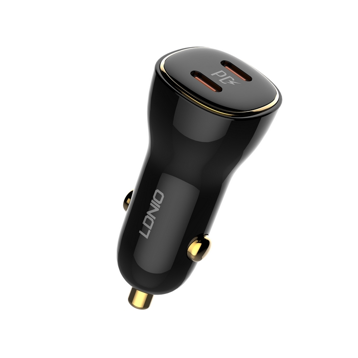 Incarcator auto, LDNIO, USB-C, 60w, USB-C, Plastic, Negru