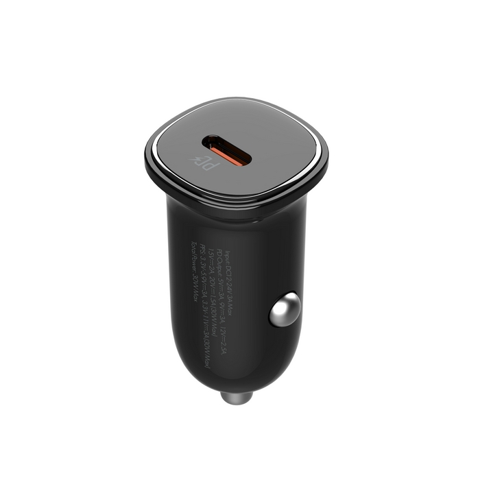 Incarcator auto, LDNIO, USB-C, 30W, USB-C, Plastic, Negru