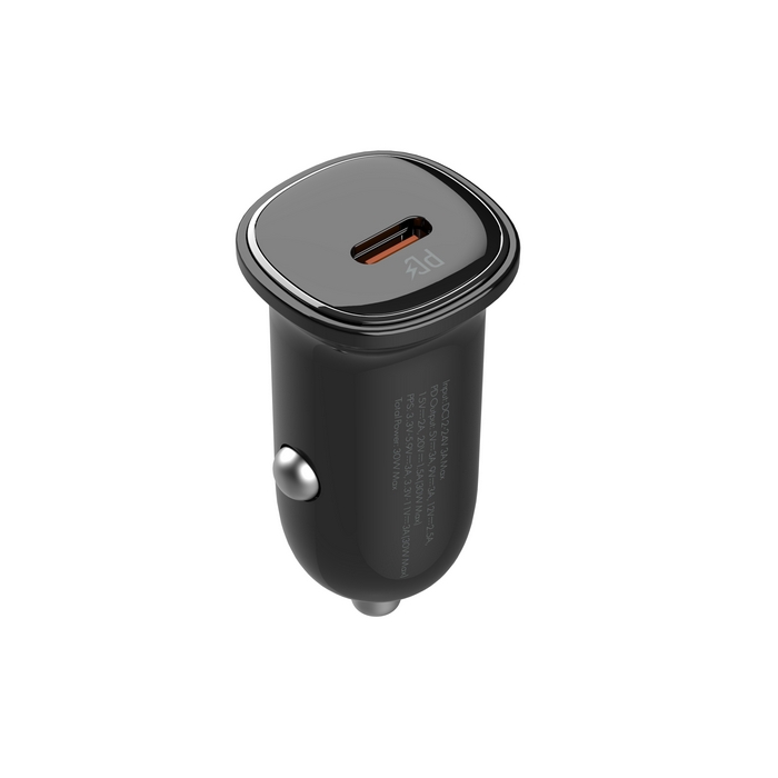 Incarcator auto, LDNIO, USB-C, 30W, USB-C, Plastic, Negru