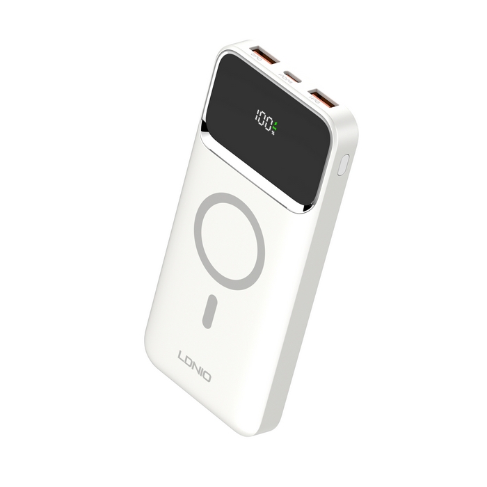 Power bank, LDNIO, Wireless, MagSafe, 10000 mAh, 22.5w, White