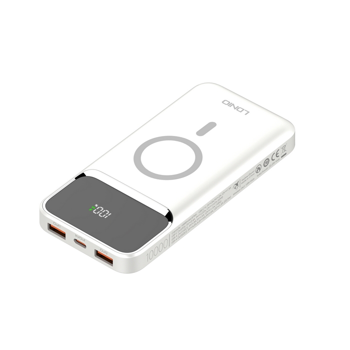 Power bank, LDNIO, Wireless, MagSafe, 10000 mAh, 22.5w, White