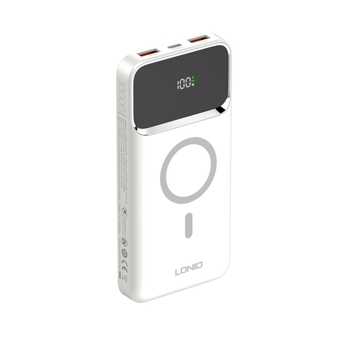 Power bank, LDNIO, Wireless, MagSafe, 10000 mAh, 22.5w, White