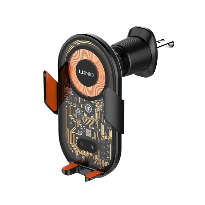 Car phone holder, LDNIO, 5v/3A 9v/2A 12v/1.5A, 15w wireless, ABS, Black