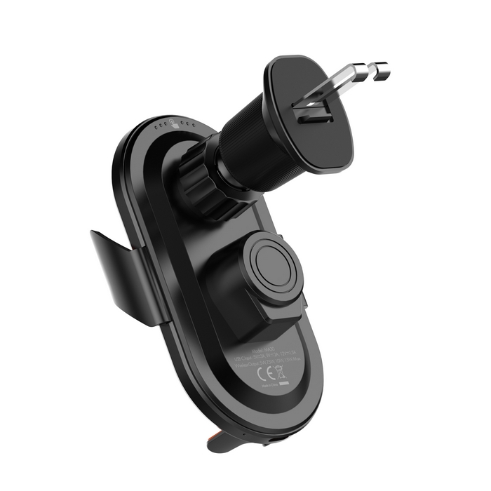 Car phone holder, LDNIO, 5v/3A 9v/2A 12v/1.5A, 15w wireless, ABS, Black