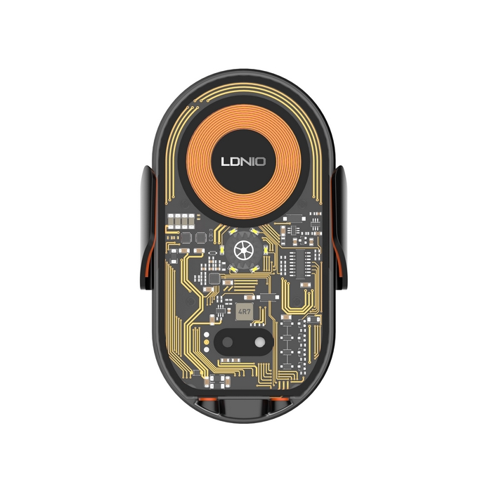Car phone holder, LDNIO, 5v/3A 9v/2A 12v/1.5A, 15w wireless, ABS, Black