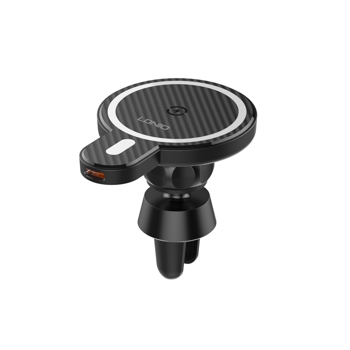 Car phone holder, LDNIO, 5v/3A 9v/2A 12v/1.5A, 15w wireless, ABS, Black