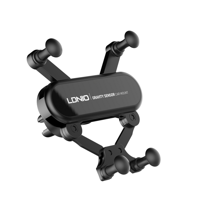 Car phone holder, LDNIO, Aluminium, Black