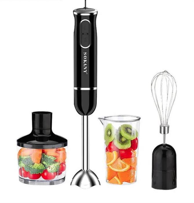 Blender de mana, SOKANY, Otel inoxidabil/Plastic, 400W, 220-240V, 4 in 1