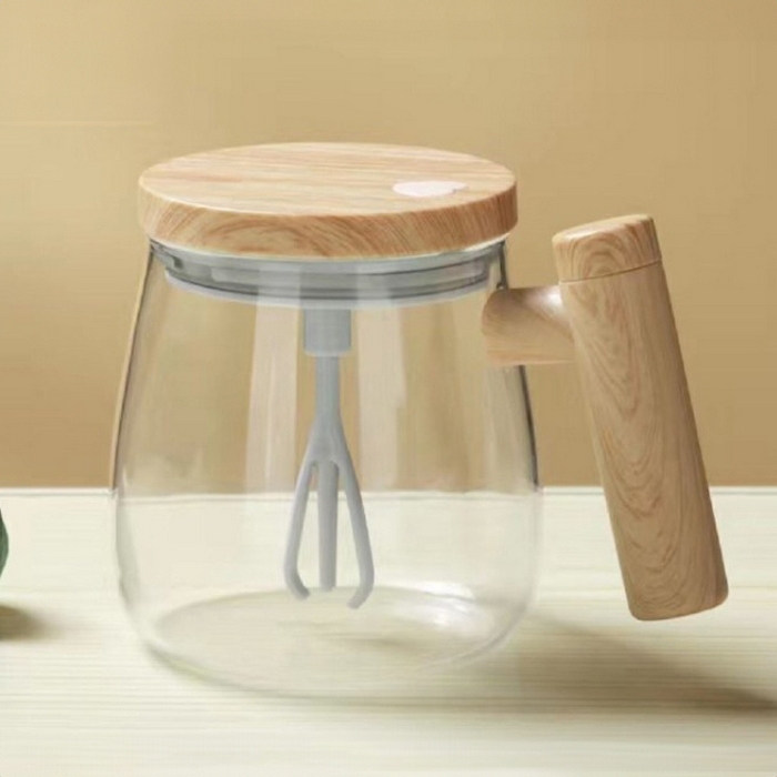 Kружка с функцией перемешивания, GS, Стекло/бамбук, USB