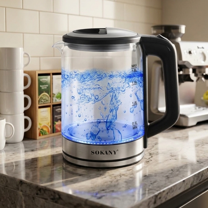 Electric kettle, SOKANY, Stainless Steel/Plastic, 1500 W, 220-240V