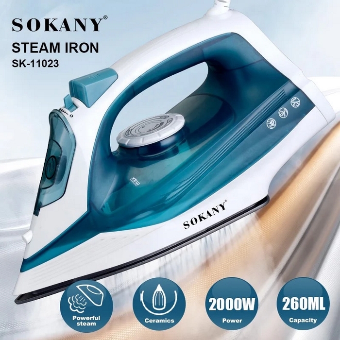 Steam iron, SOKANY, 2000 W, Ceramics/Plastics