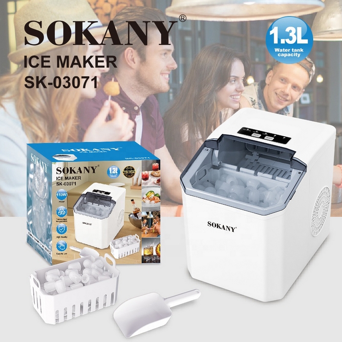 Aparat de gheata, SOKANY, Alb, 110 W, 1.3 L