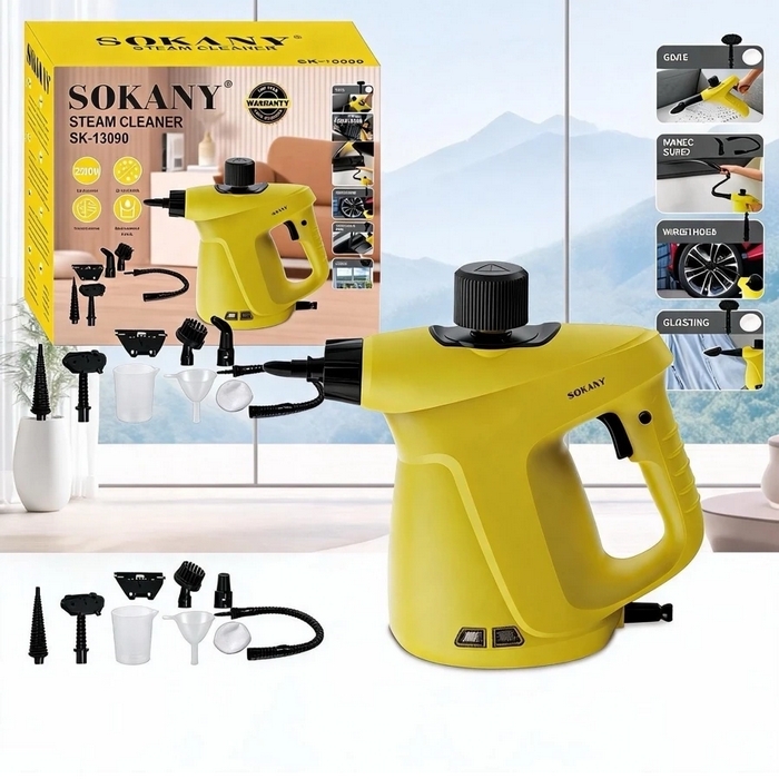 Aparat de curatare cu abur, SOKANY, Plastic, 220-240V, 2200 W, Galben