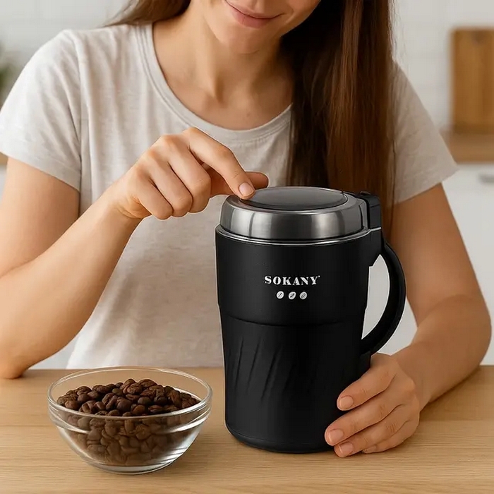 Rasnita de cafea, SOKANY, Plastic, 300 W, 220-240V, 500gr