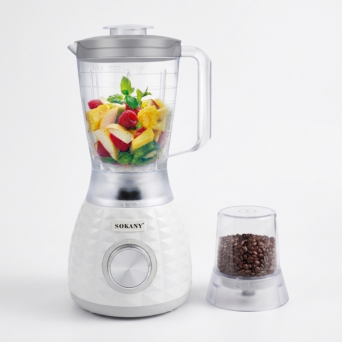 Blender multifunctional, SOKANY, Otel inoxidabil/Plastic, 500 W, 220-240V, 1.5L, 2 trepte
