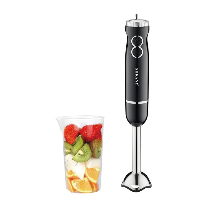 Blender de mana, SOKANY, Otel inoxidabil/Plastic, 2 in 1, Negru