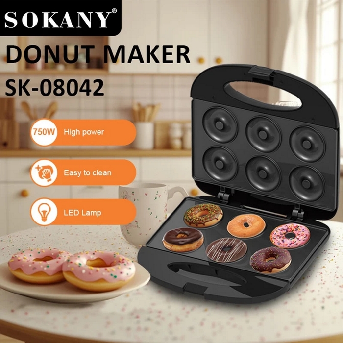 Aparat gogosi, SOKANY, Negru, 220/240 V, 750 W
