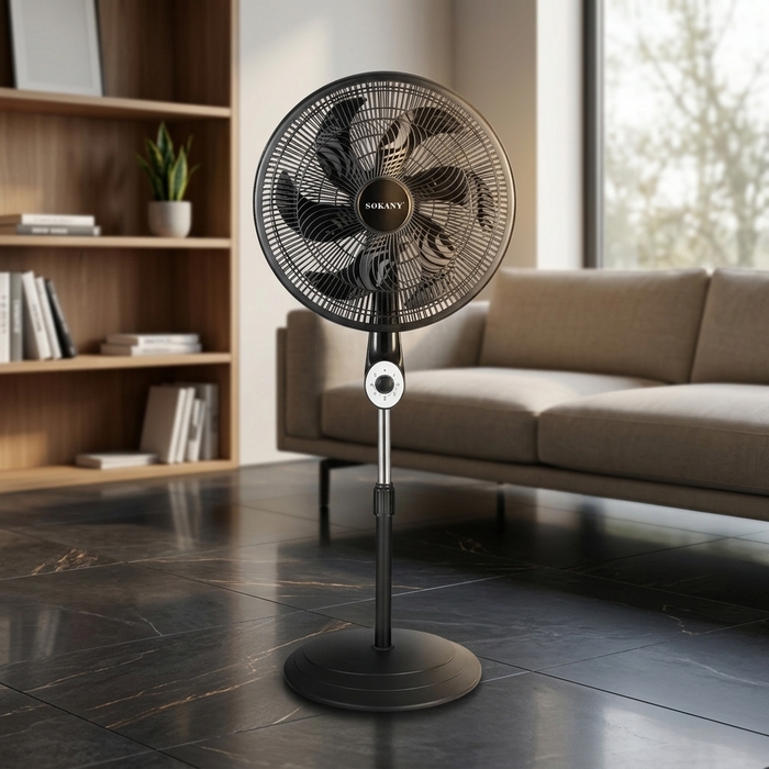 Ventilator, SOKANY, 220 V, Plastic/Metal, Negru, 3 IN 1